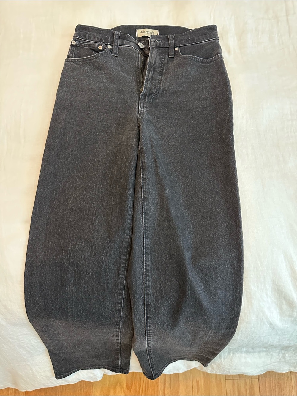 Madewell Perfect Vintage Wide Leg Jeans - washed black